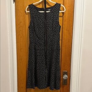 Tommy Hilfiger Black and White Polka Dot Midi Dress
